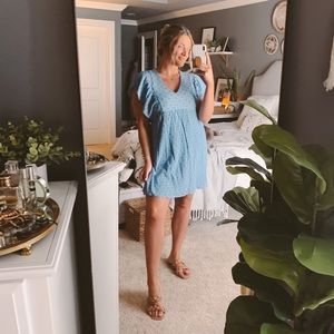 BaeVely Blue Swiss Dot Dress